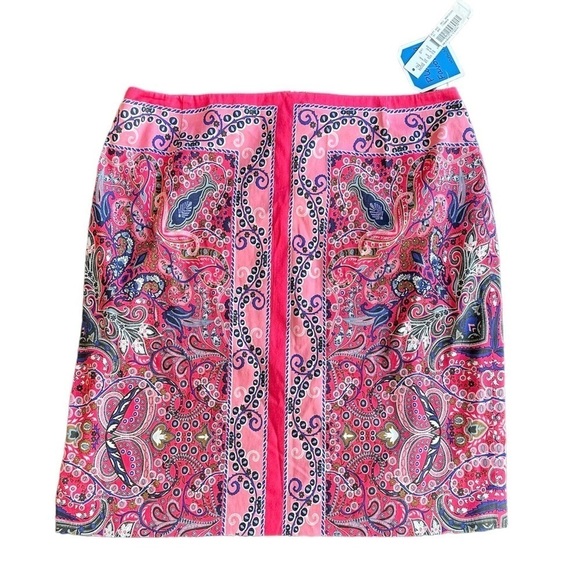 ANTONIO MELANI Dresses & Skirts - Antonio Melani Jeni Skirt Vibrant Pink Floral Side Hidden Zipper Lined Size 10